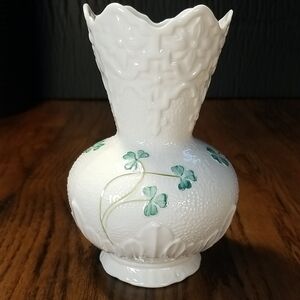 Belleek Millennium Vase with Shamrock Accents